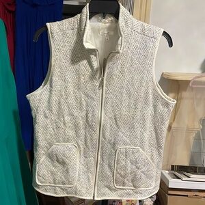 Cream Herringbone Patterned Vest